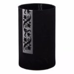 Vase cylindrique en verre noir avec revêtement feutrine 12x20 cm pour compositions florales professionnelles