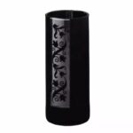 Vase cylindrique noir Maia en verre avec revêtement feutrine pour compositions florales professionnelles