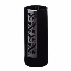 Vase cylindrique noir Maia en verre avec revêtement feutrine pour compositions florales professionnelles