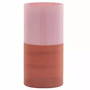 Vase cylindrique en verre rose bi-ton Melissa diamètre 10 cm hauteur 15 cm pour compositions florales professionnelles