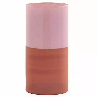Vase cylindrique en verre rose bi-ton Melissa diamètre 10 cm hauteur 15 cm pour compositions florales professionnelles