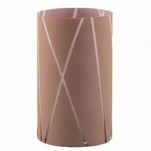 Vase cylindrique en verre bi-ton taupe et rose Ortensia pour fleuriste, diamètre 10 cm hauteur 25 cm
