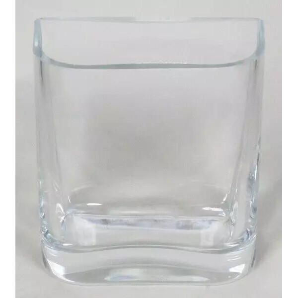 Vase rectangulaire en verre transparent épais pour compositions florales professionnelles 15,5x6,5 H19 cm FLORAN BV