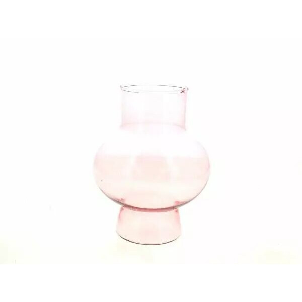 Vase en verre rose cylindrique D13,5 H18 cm pour compositions florales et bouquets de fleuriste