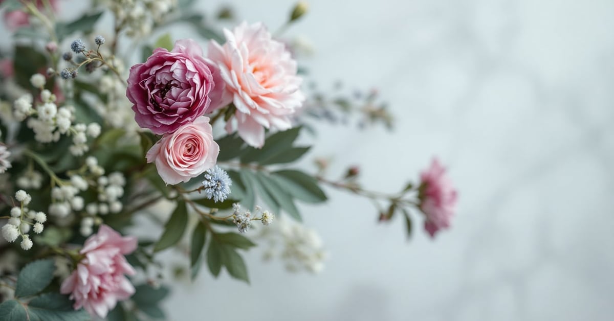 Compositions florales fête des mères exposées chez un fleuriste, bouquets colorés prêts à la vente