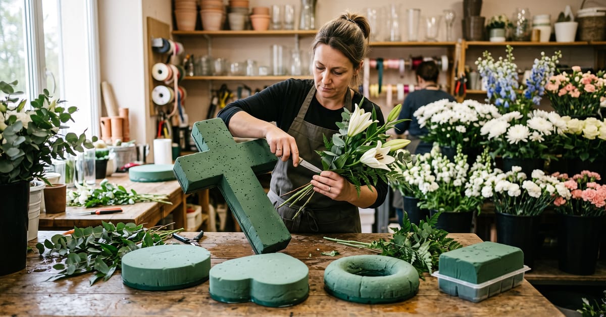 Formats de mousse deuil pour compositions funéraires florales