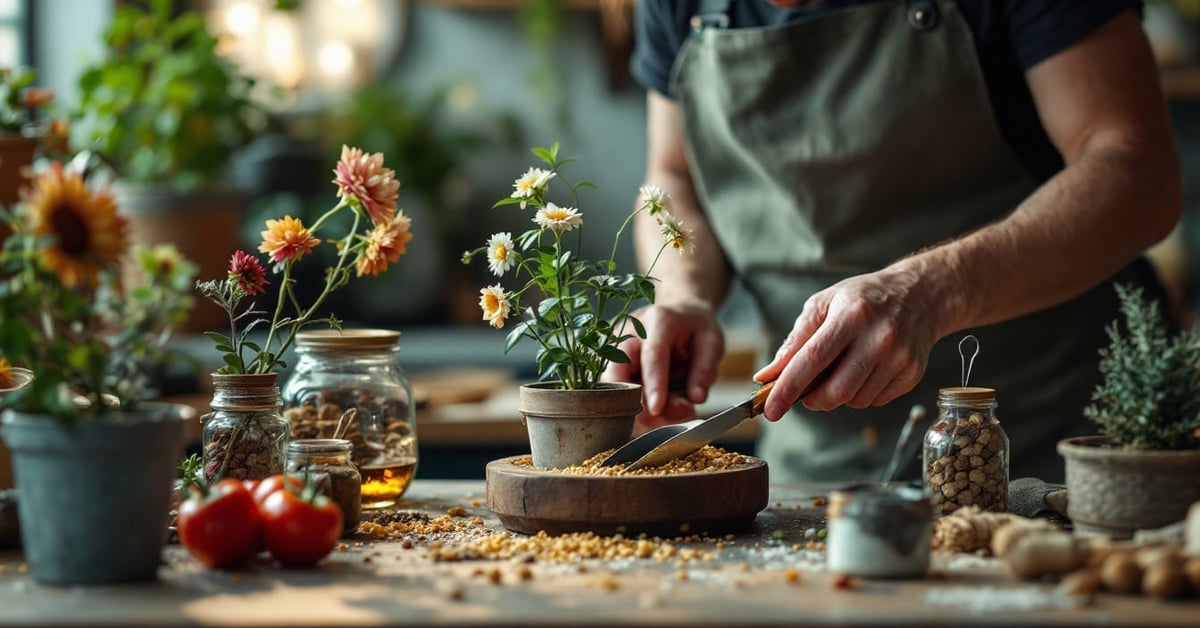 Outils fleuriste professionnels : sécateur, couteau et ciseaux pour couper les tiges de fleurs