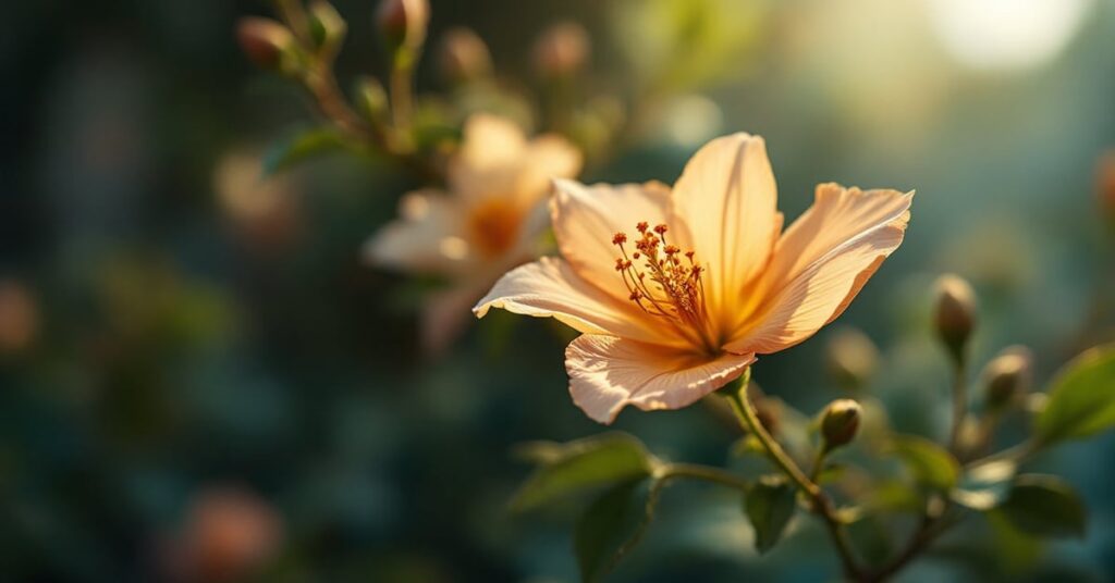 Fleur éternelle aux pétales délicats préservés, posée sur un fond épuré en lumière naturelle douce