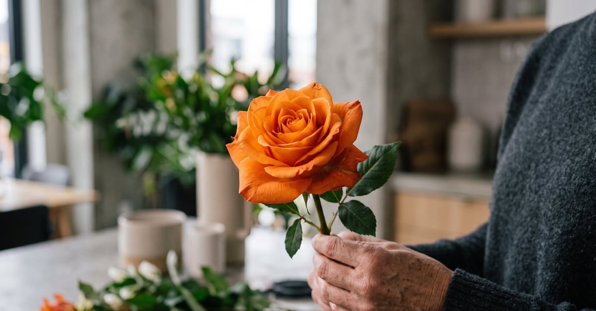 Rose orange en fleur symbolisant la gratitude et la passion douce – signification de la rose orange