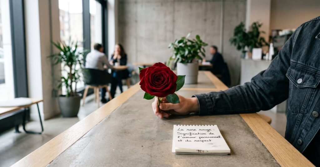 Rose rouge en pleine floraison, symbole d'amour passionné et d'émotion intense – rose rouge signification