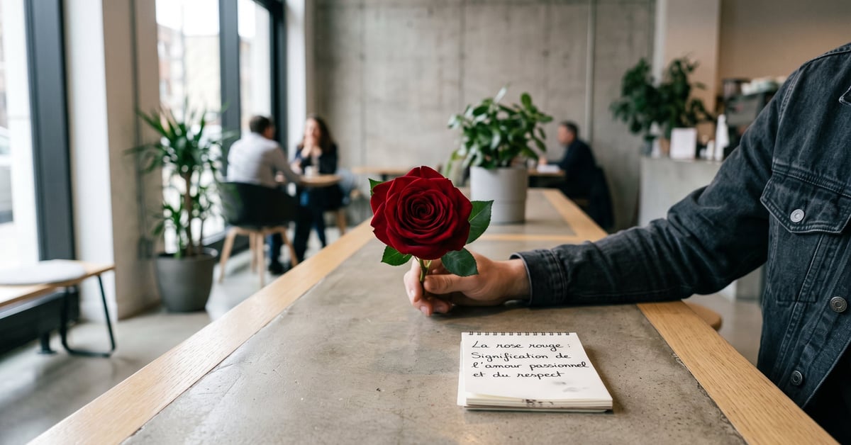 Rose rouge en pleine floraison, symbole d'amour passionné et d'émotion intense – rose rouge signification