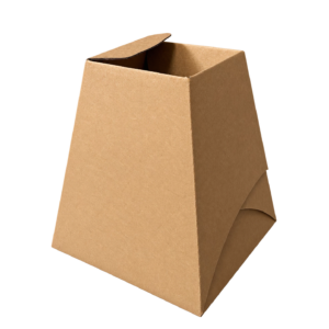 Boîte à bouquet en carton kraft de forme pyramidale pour présentation et transport de fleuriste