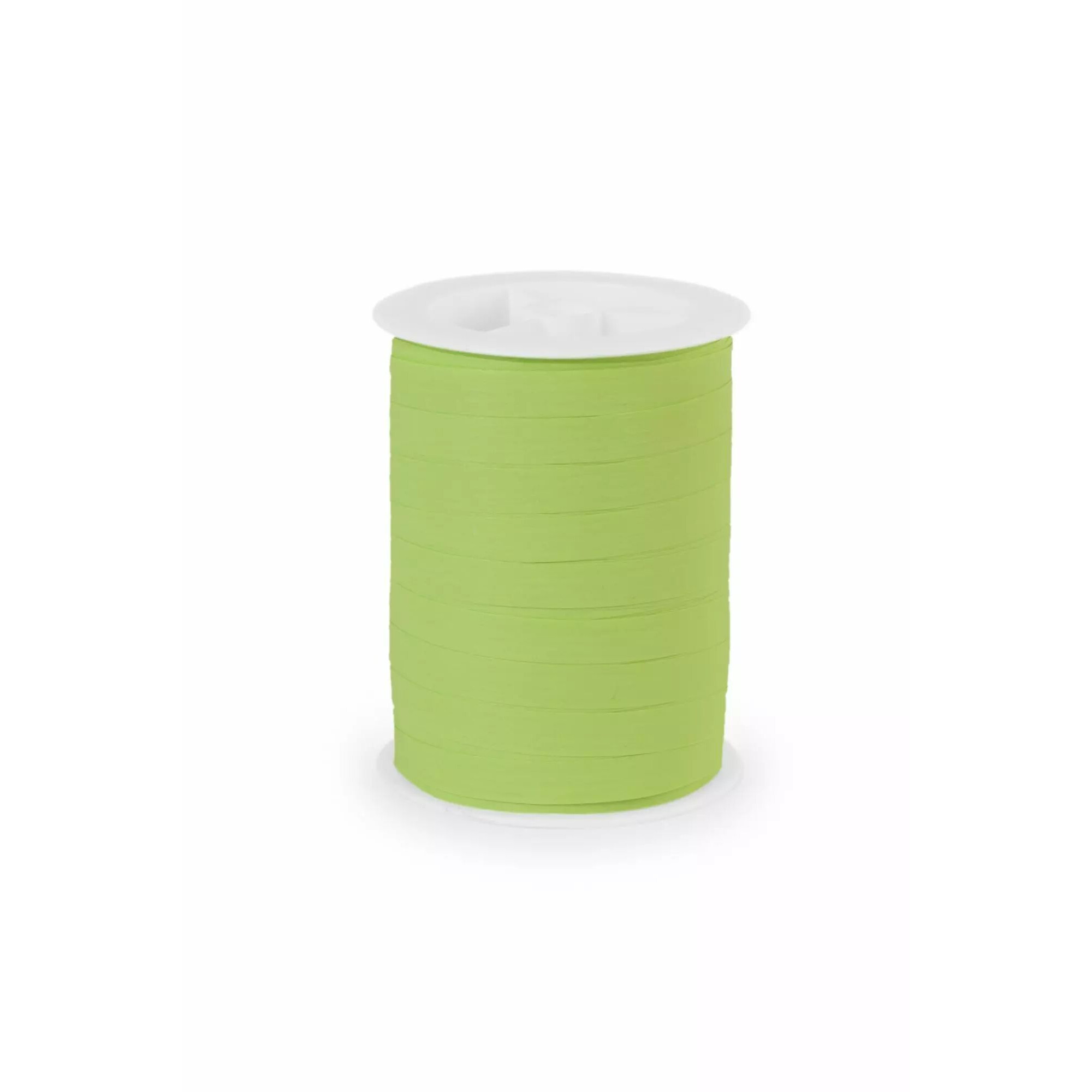 Bobine de bolduc mat vert amande 10 mm pour fermer les bouquets champêtres de fleuriste
