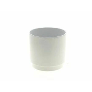 Cache-pot cylindrique en céramique blanche à pied en retrait pour plantes et compositions de fleuriste