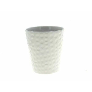 Cache-pot pour orchidée blanc à relief martelé pour présentation de plantes chez le fleuriste