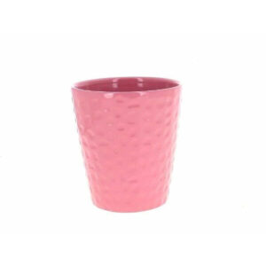Cache-pot pour orchidée rose brillant à relief martelé pour présentation de plantes chez le fleuriste