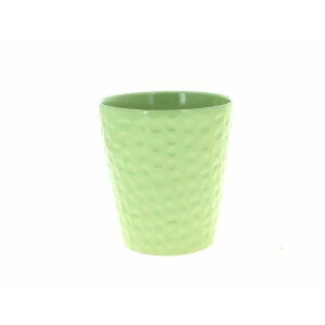 Cache-pot pour orchidée vert pastel à relief martelé pour présentation de plantes chez le fleuriste