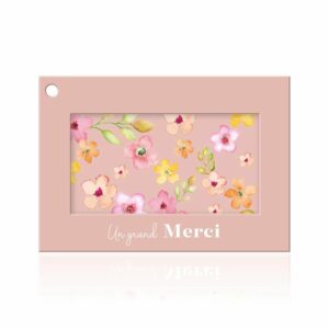 Carte de vœux Un grand Merci à fond rose et fleurs aquarellées pastel pour bouquet de fleuriste