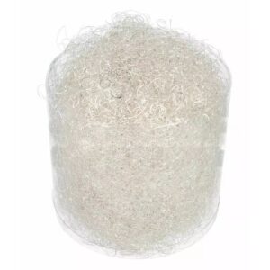 Cheveux d'ange en sisal argenté aux fibres frisées pour décors floraux et vitrines de Noël