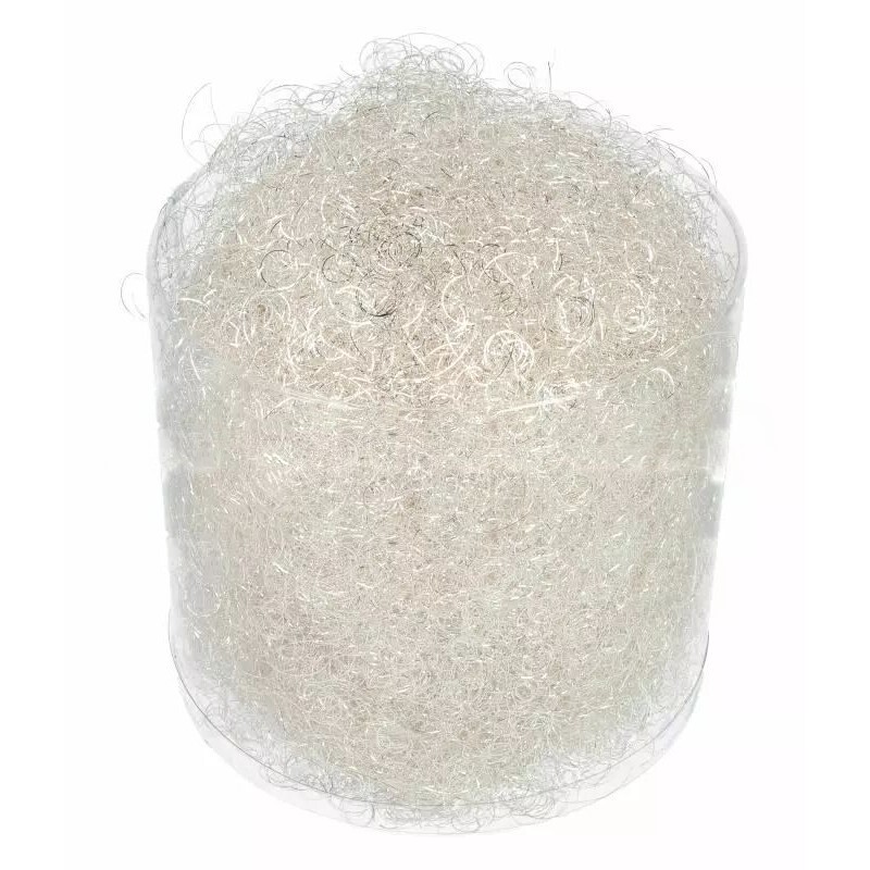 Cheveux d'ange en sisal argenté aux fibres frisées pour décors floraux et vitrines de Noël
