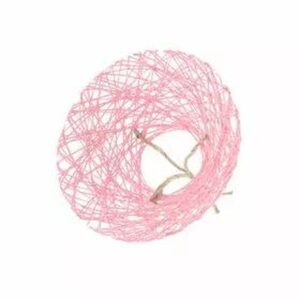 Collerette ronde en papier entrelacé rose pour bouquets de naissance et de fête des mères de fleuriste