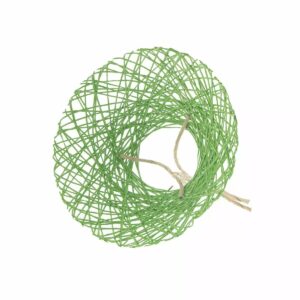 Collerette ronde en papier entrelacé vert anis avec liens en ficelle pour bouquets de fleuriste