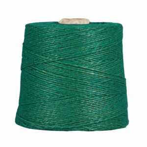 Bobine conique de corde de jute vert sapin pour lier bouquets et couronnes de fleuriste