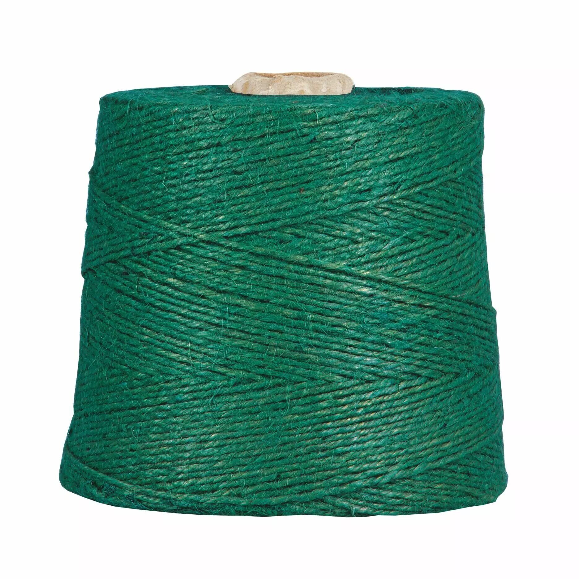 Bobine conique de corde de jute vert sapin pour lier bouquets et couronnes de fleuriste