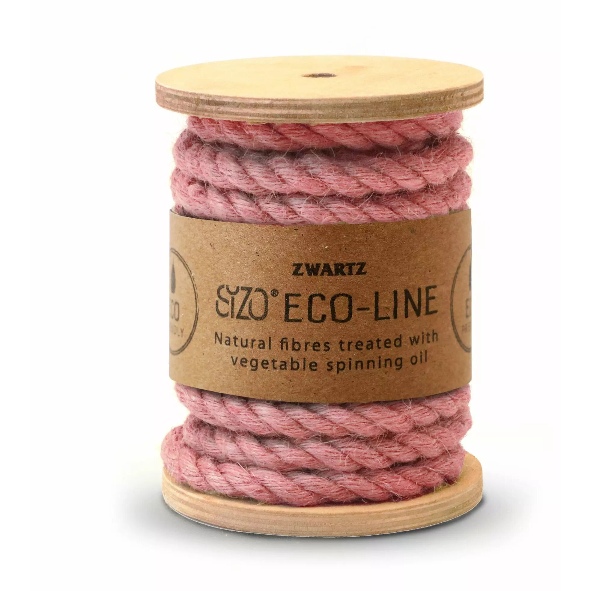 Bobine en bois de corde de jute torsadée rose pour décor de mariage et centre de table