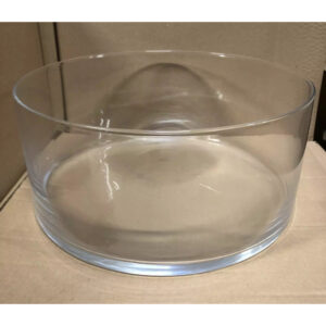 Grande coupe ronde en verre transparent pour compositions basses et centres de table de fleuriste