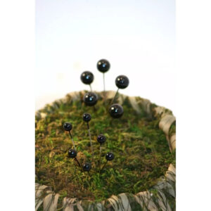 Épingles à tête perle noire de 6 mm piquées dans la mousse, accessoire de fleuriste pour bouquets et boutonnières
