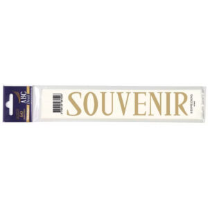 Planche de l'expression SOUVENIR en lettres dorées à reporter sur un ruban de deuil pour la Toussaint