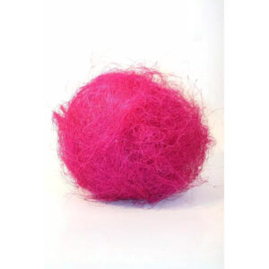 Boule de fibre de sisal teintée fuchsia pour garnissage et décors de fleuriste