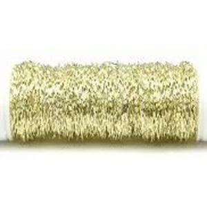 Bobine de fil bouillon métallique champagne ondulé pour décorer bouquets et couronnes de fleuriste