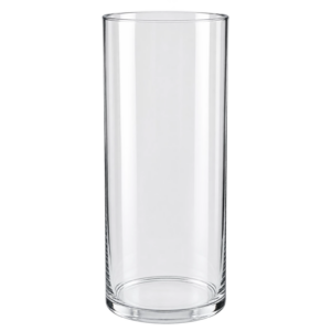 Grand vase cylindre en verre transparent pour grands bouquets et branchages de réception