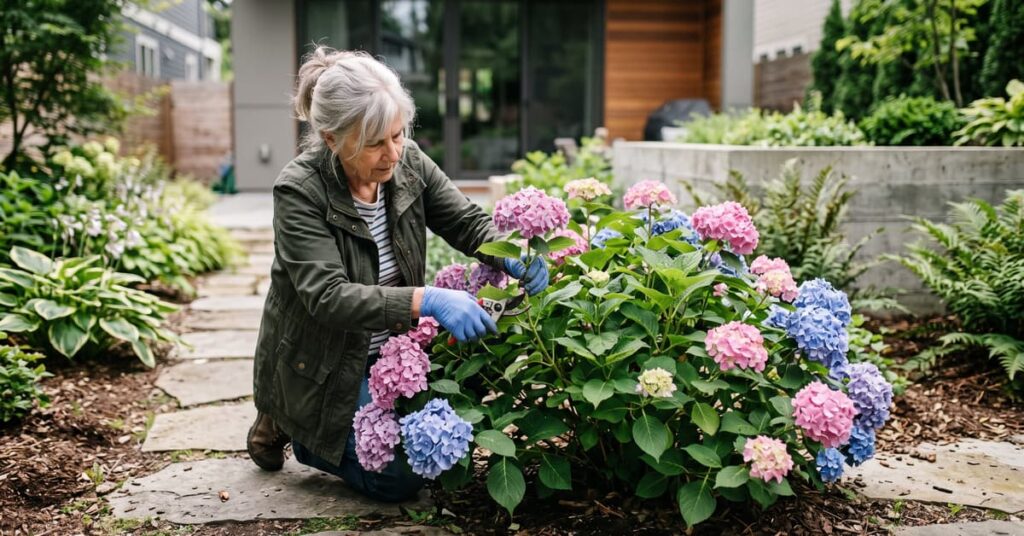 Entretien d'un hortensia en fleur au jardin – hortensia entretien soins et culture