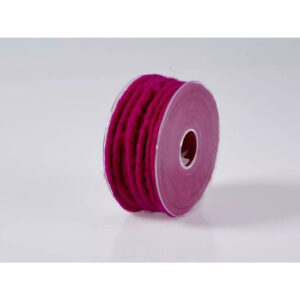 Bobine de laine de mouton armée cyclamen 9 mm pour habillage de vases et couronnes de fleuriste