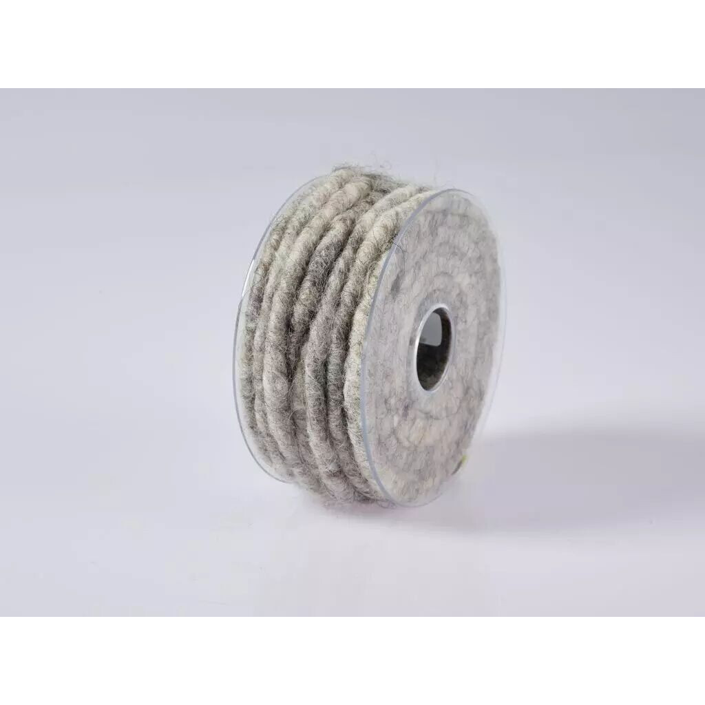 Bobine de laine de mouton armée gris chiné 9 mm pour habillage de vases et couronnes de fleuriste