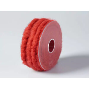 Bobine de laine de mouton armée rouge 9 mm pour couronnes et compositions florales de Noël