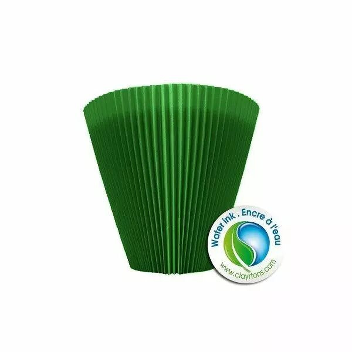 Manchette plissée cache-pot vert foncé de 16 cm pour habiller les plantes vertes d'intérieur chez le fleuriste