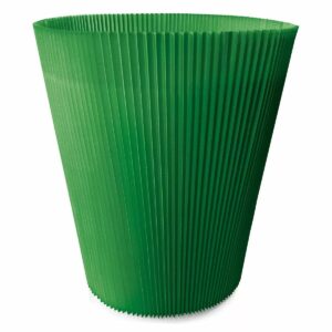 Grande manchette plissée cache-pot vert foncé de 18 cm pour habiller les grandes plantes chez le fleuriste