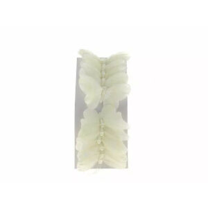Carte de papillons décoratifs blancs aux ailes translucides sur pics pour bouquets de mariée