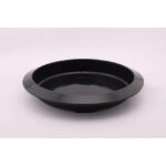 Plateau rond en plastique noir à bord évasé, base pour mousse florale ronde de fleuriste