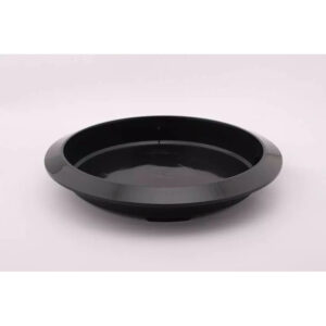 Plateau rond en plastique noir à bord évasé, base pour mousse florale ronde de fleuriste