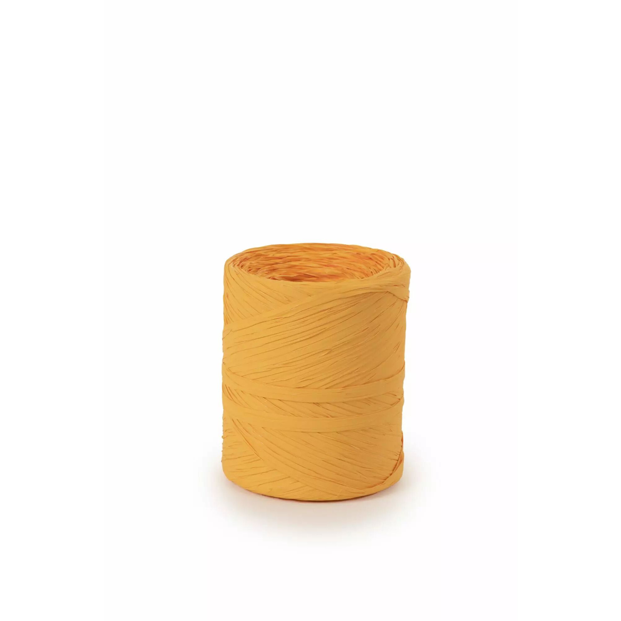 Bobine de raphia orange pour nouer bouquets et habiller cache-pots en boutique de fleuriste