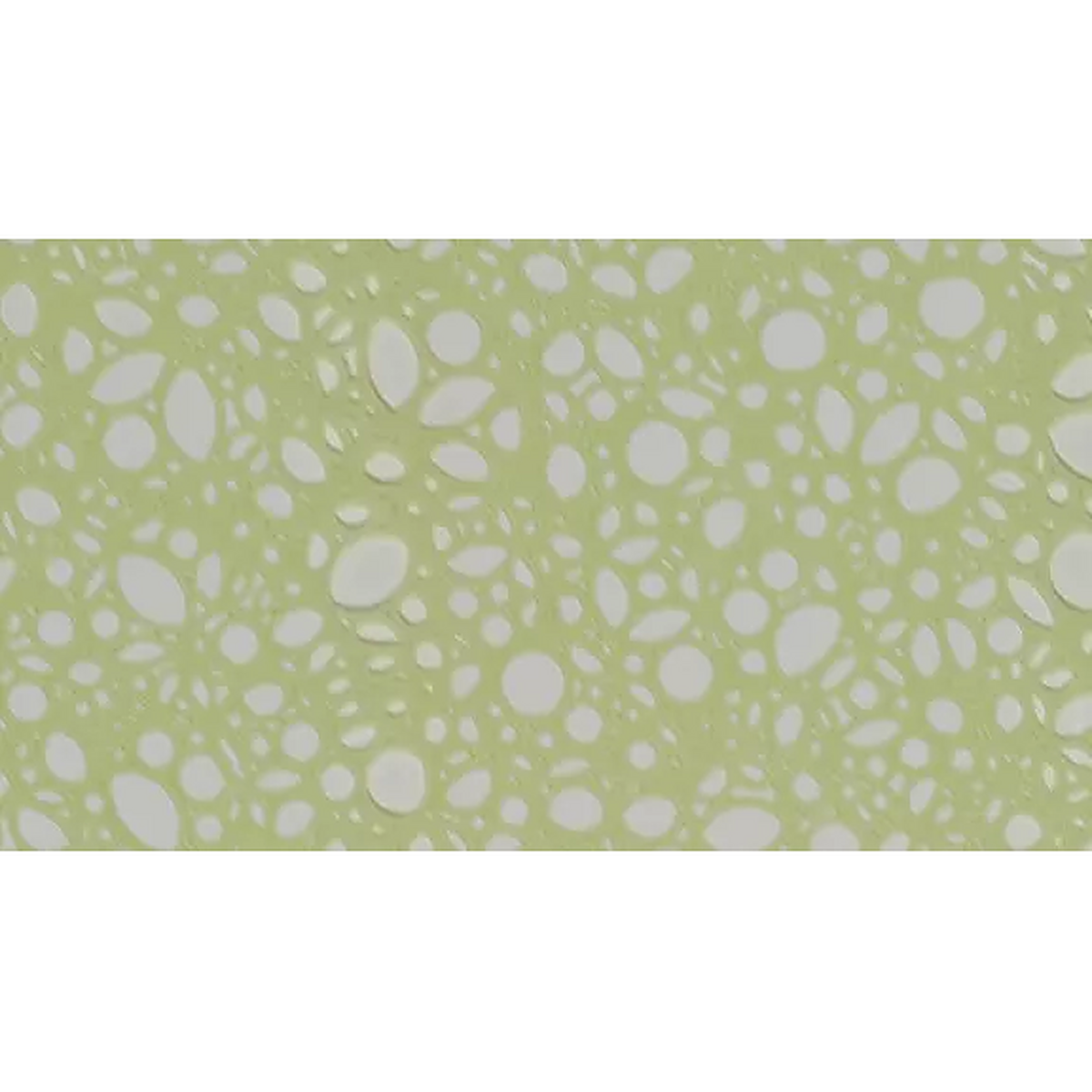 Film polypropylène vert pastel imprimé d'un motif dentelle blanc pour bouquets bulle de fleuriste