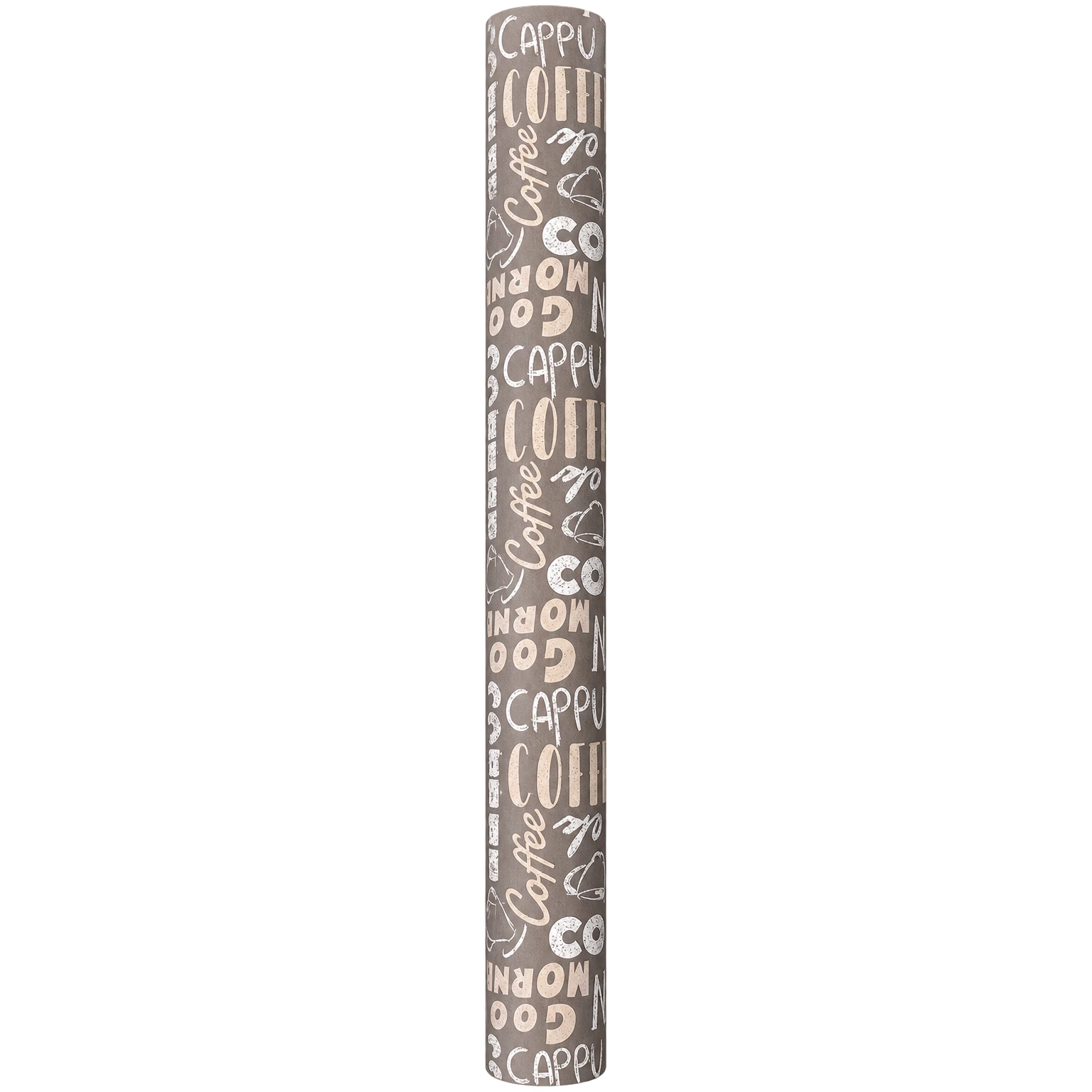 Rouleau de film imprimé motif café sur fond gris pour bouquets bulle de fleuriste