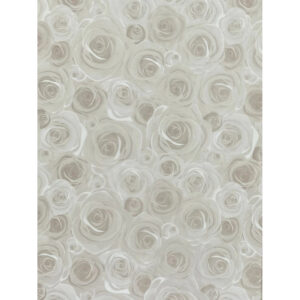 Film d'emballage imprimé de roses beige et gris perle pour bouquets bulle de fleuriste