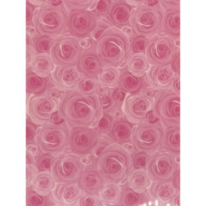 Film d'emballage imprimé de roses rose cyclamen pour bouquets bulle de fleuriste