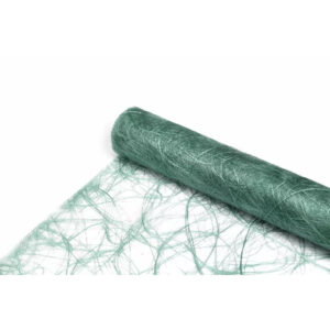 Rouleau de fibre ajourée verte aux fibres en volutes pour emballage de bouquets de fleuriste